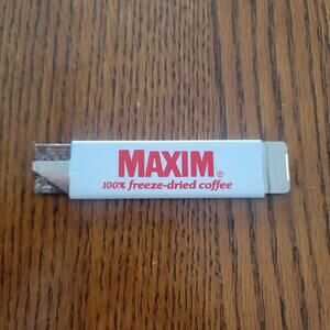 RARE MAXIM 100% Freeze Dried Coffee Box Cutter Razor Coffee Advertising Vintage
